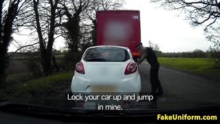 British redhead plowed outdoors by the police