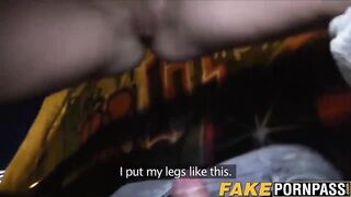 Busty blonde chick Victoria gets pussy owned for money