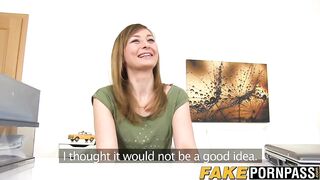 Pretty brunette chick Luca Bella fucked in her shaved pussy