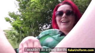 Pussylicked redhead brit cockrides officer