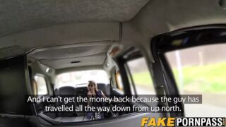 Amazing blonde chick Gina with big tits fucked by driver