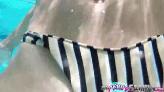 Hot Blonde Sister Khloe Fucks Brother in the Pool