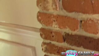 Horny Teen Lets Pervert Step-Brother Watch Her