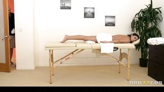 Hot - Stressed out brunette Nikki Daniels gets massaged