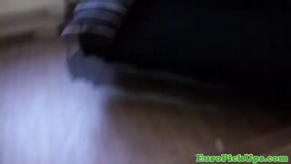 Picked up euro babes pretty face cumshot