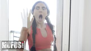 Anthony Shows Theodora Day & Lumi Ray The Trick To Make More Abs, He Flashes Out His Hard Dick - Hot