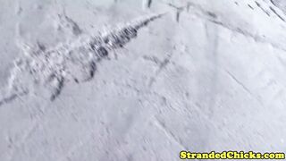 Hitchhiking raven sucking cock