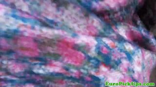 Sexy euro babes public sex for money