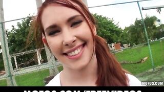 Pepping tom picks up a SEXY redhead for sex