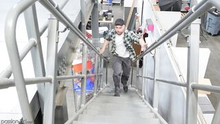 Busty Rissa May Caught Sneaking Around Warehouse By Hard Cock