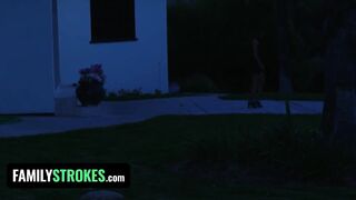 Sexy - Teen Stepdaughter Vanna Bardot Pleasures Her Stepdad While Stepmom Is In The Room