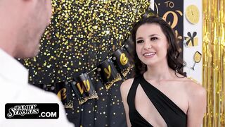 Two Sexy Girls Invite Their Stepdad For a New Year’s Party