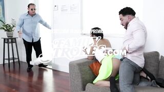 Blonde Teen Sucks Big Stepbro’s Juicy Cock