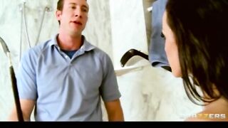 Brazzers slut fucks coach after being caught in school shower - Sexy
