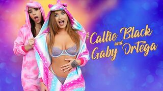 Hot - Big Assed Busty Babes Callie Black And Gaby Ortega Bounce On A Big Cock