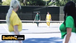 Tennis Game With Slut Stepmoms Leads To Foursome Fuckfest Orgy - Kenzie Taylor & Mona Azar - Swap