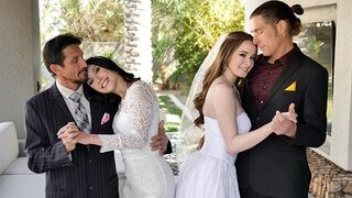 Nervous Virgins Hazel Moore and Jazmin Luv Get Fucked By Their Stepdads Before The Wedding