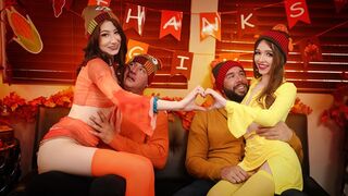 Swap - Horny Step Daughters Have a Crazy Orgy With Their Step-Dads on Thanksgiving