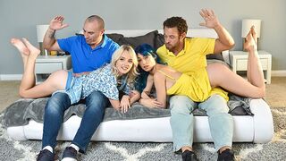 Kate Bloom & Jewelz Blu Get Their Booties Spanked And Pussies Drilled By Step Dads - Swap