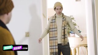 Mom Swap - Brazzers Stepmoms Warm Up Their Naughty Boys After Snowball Fight - Holiday Special Edition