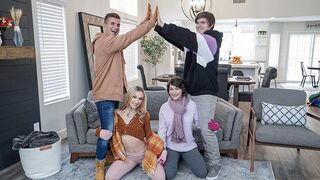 Sis Swap - Horny Friends Decide To Swap Their Cute Stepsisters And Bang Them To Warm Up In The Cold