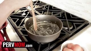 Cock Craving Stepmom Sucks On Stepsons Juicy Wang And Swallows His Cum At Breakfast - StepMom