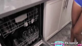Troubled Teen Big Titty Stepsister Swallows Big Load of Cum Down Her Throat