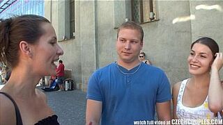 CZECH COUPLES Young Couple Takes Money for Public Foursome