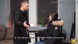 Debt. Guy pulls hard cock out of pants to punish ravishing debtor
