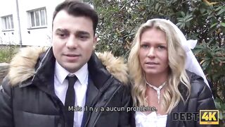 Debt. Slutty Wife Cheats On Husband For Money In Front Of Him