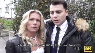 Debt. Hottie In White Wedding Dress Satisfies Stranger For $ 5000