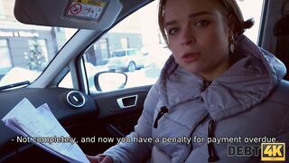 Debt. Devious collector fucked sweet debtor into sex at his place