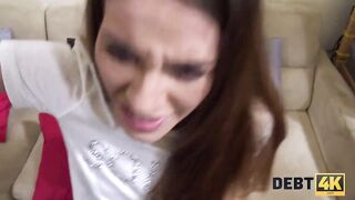 Debt. Eveline wants to become business lady but becomes slut