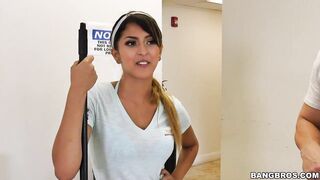Hot - The new cleaning lady swallows a load!