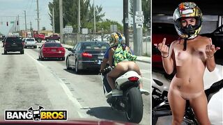 Hot - Big Booty Latin Babe Sophia Steele Rides A Motorcycle & A Cock