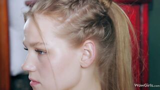 Pretty Beautiful blonde girl Diana Heaven doing yoga and masturbating