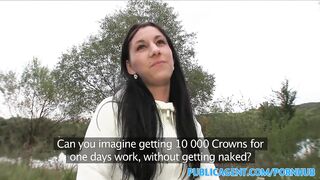 PublicSex Long black haired babe fucks in public