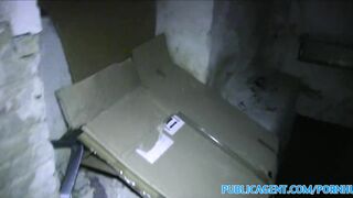 PublicSex Brunette with big boobs fucked in a cellar