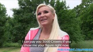 PublicSex Slutty looking blonde with big boobs fucking outdoors