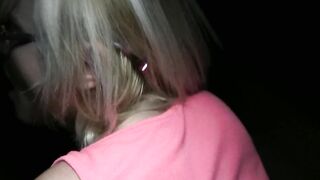 PublicSex Sexy glasses babe fucks on public stairwell