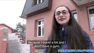 PublicSex Cum dribble for Russian journalist