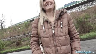 Public Sex Blonde runs from Police after fucking outdoors