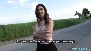 Public Sex Mexican babe Frida Sante gives roadside blowjob and fucking