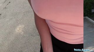 Public Sex Mexican babe Frida Sante gives roadside blowjob and fucking