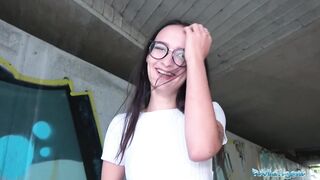 Public Sex Hot Czech body fucked under public bridge after sucking cock