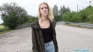 Public Sex Loud outdoor sex for slim pretty lost blonde
