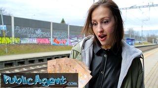 Public Sex Train Station smoker gets her tits out to pay the fine