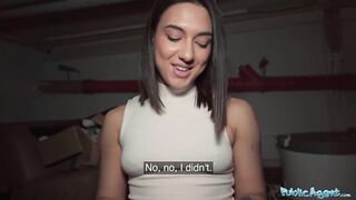 Public Sex Beautiful Brunette Biology Student Cums Over a Stranger Cock