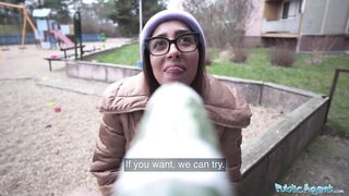 Public Sex Ale Danger demonstrating how far she can deepthroat a big fat cock