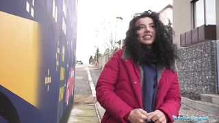 Public Sex Teen gets fucked after loosing at rock paper scissors